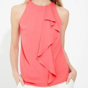 Halston - Draped silky georgette top
